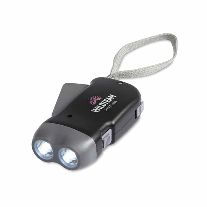 Linterna dínamo con 2 luces LED