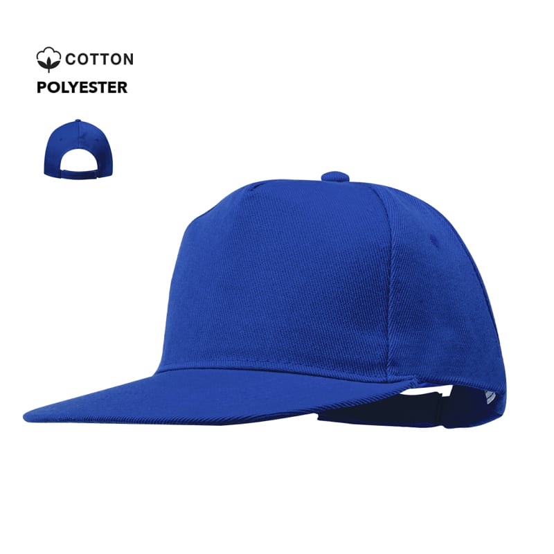 Gorra de 5 paneles con visera plana acolchada