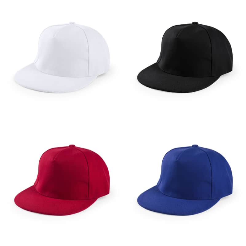 Gorra de 5 paneles con visera plana acolchada_colores