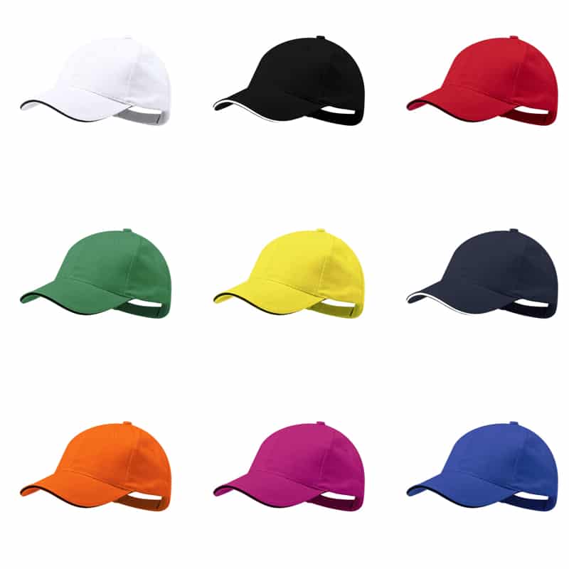 Gorra de 6 paneles en algodón peinado_colores