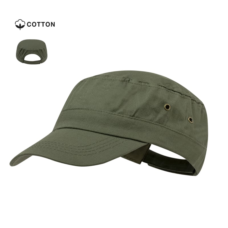 Gorra tipo militar en algodón peinado