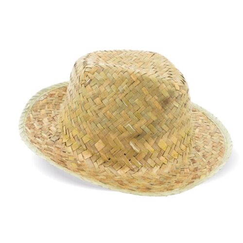 Sombrero de Paja con Acabado Verdoso