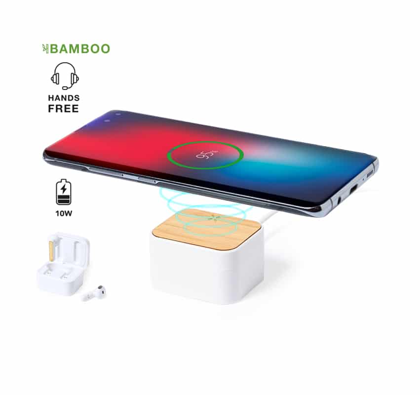 Auriculares Cargador Bambú