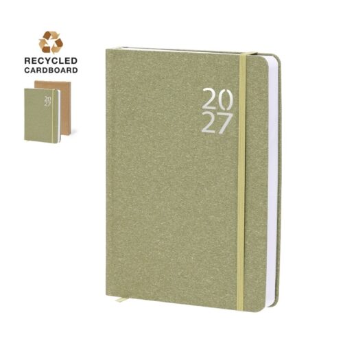 Agenda A5 en Cartón Reciclado con Elástico y Caja Kraft 2027