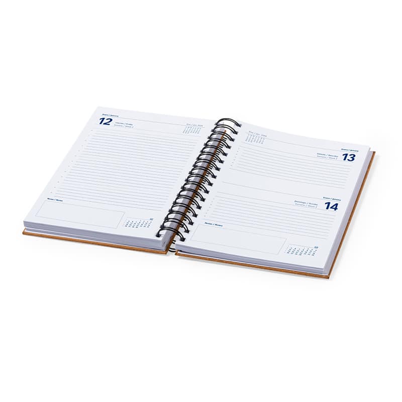 Agenda A5 en Cuero Reciclado con Cierre Elástico y Caja Kraft_1
