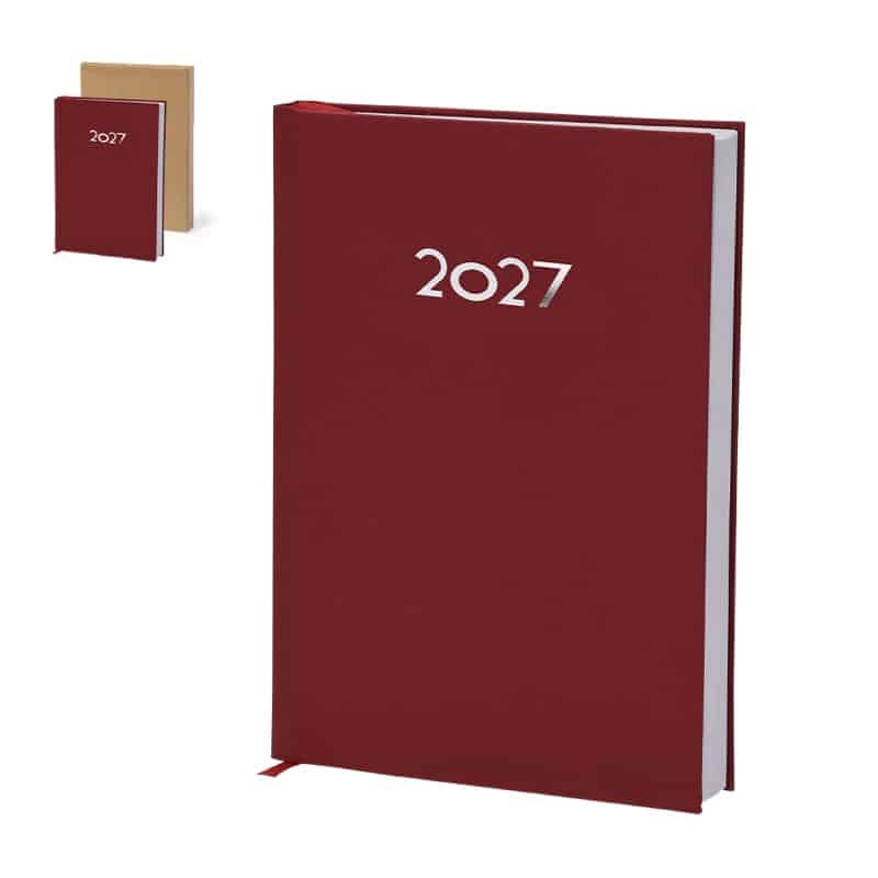 Agenda A5 en PU Suave con Caja Kraft y Marcapáginas 2027
