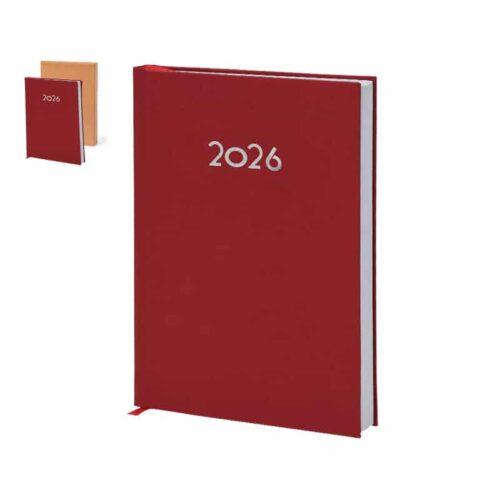 Agenda A5 en PU Suave con Caja Kraft y Marcapáginas