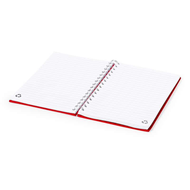Libreta de anillas A5 abierta