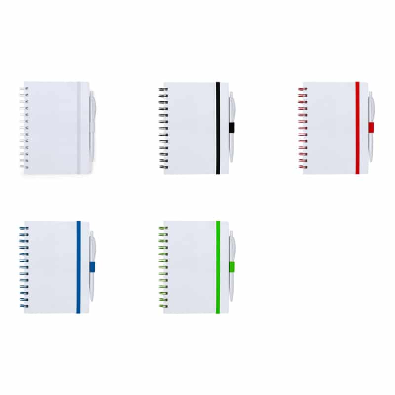 Set de libreta y bolígrafo recicladas colores