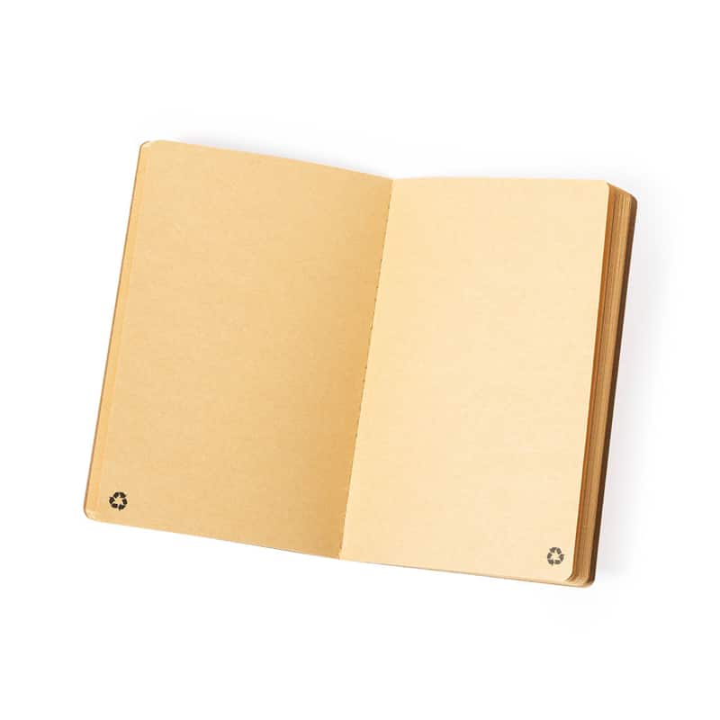 Libreta A5 Cartón Reciclado abierta