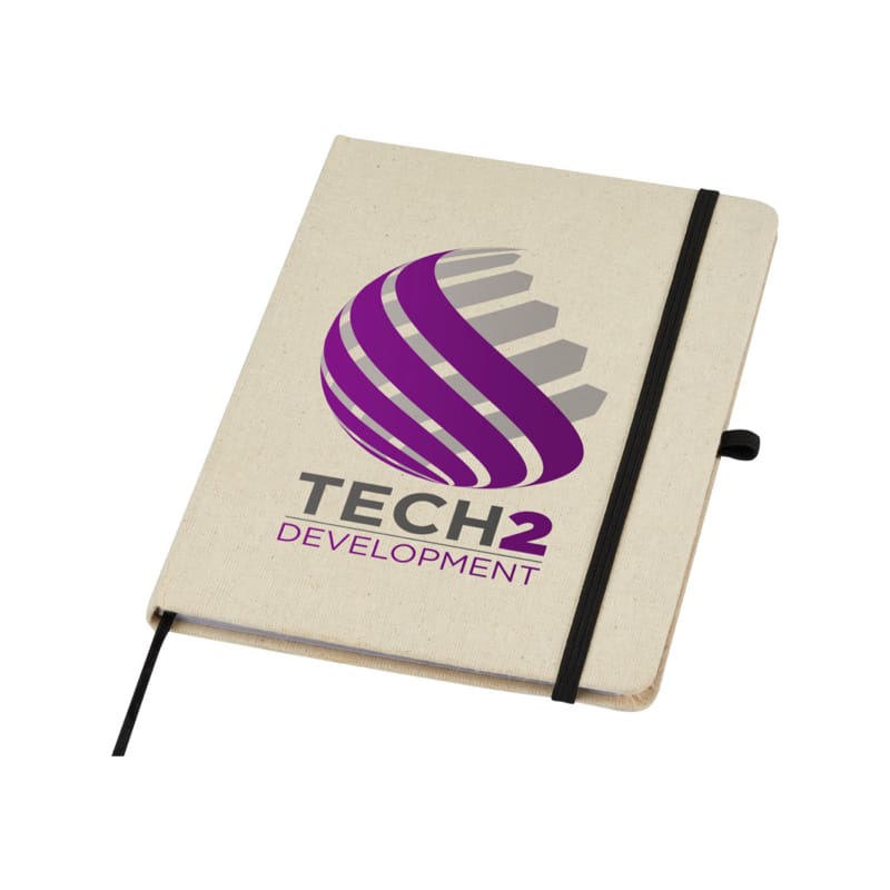 Libreta de tapa dura de algodón orgánico logo
