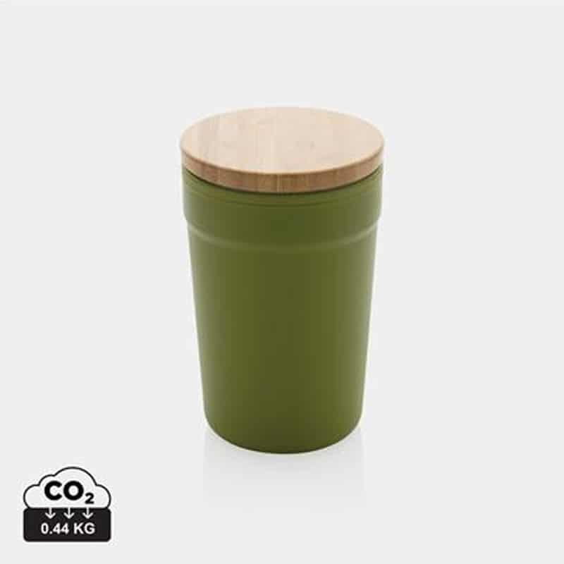 Taza Reciclada Tapa Bambú