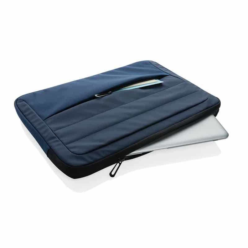 Funda portátil RPET de 15,6 abierta