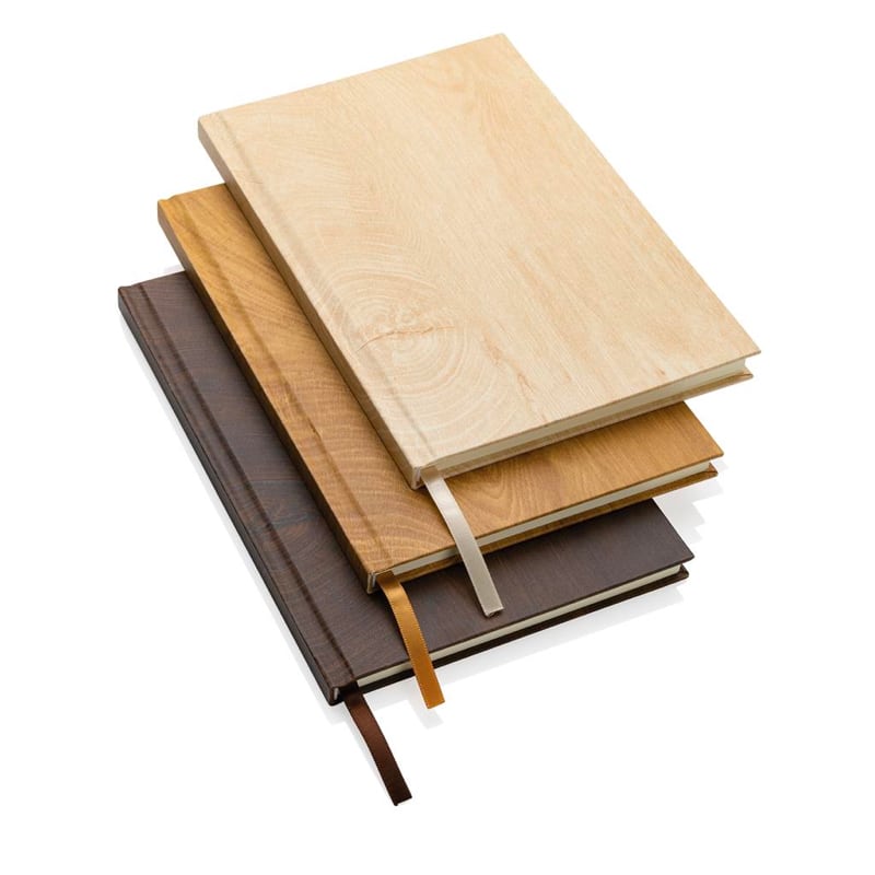 Libreta A5 con estampado de madera colores
