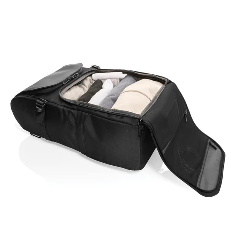 Mochila de lujo RPET abierta