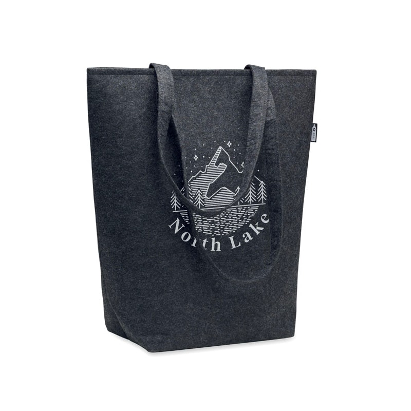 Bolsa de fieltro RPET con asas largas logo
