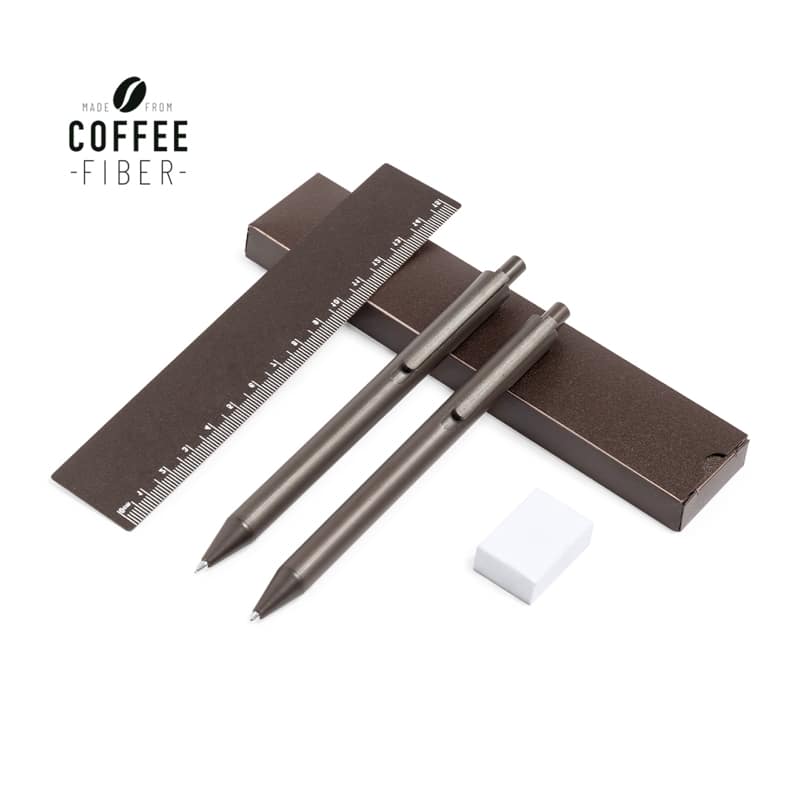 Set de bolígrafo fibra cafe