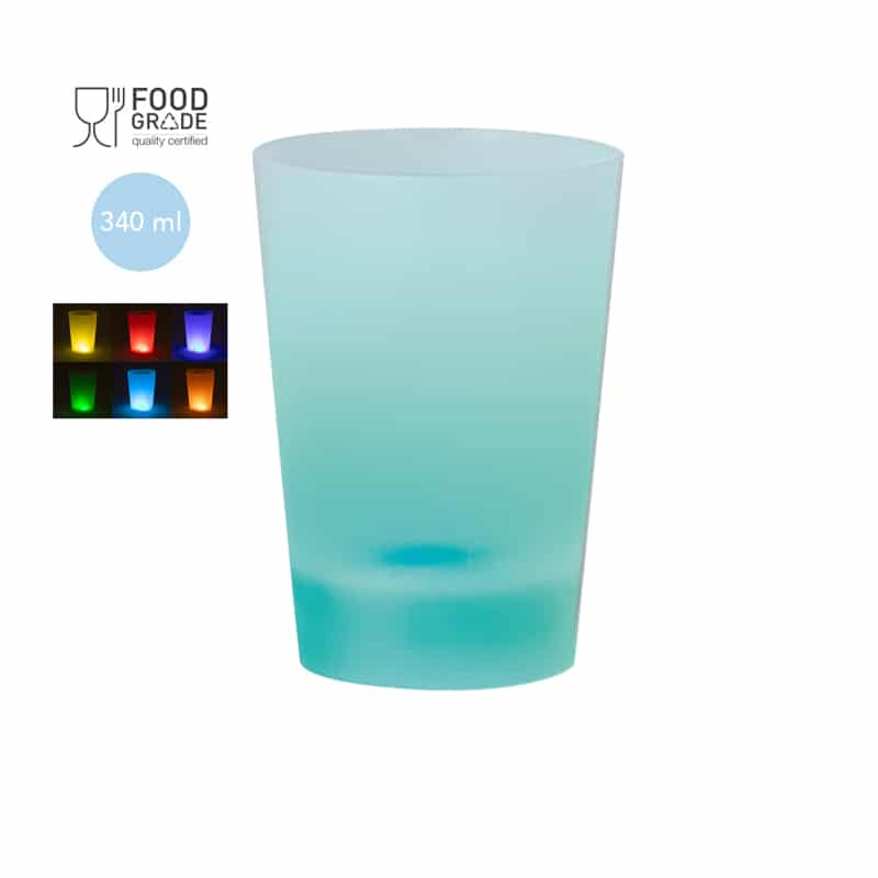 vaso iluminado por luces LEDs