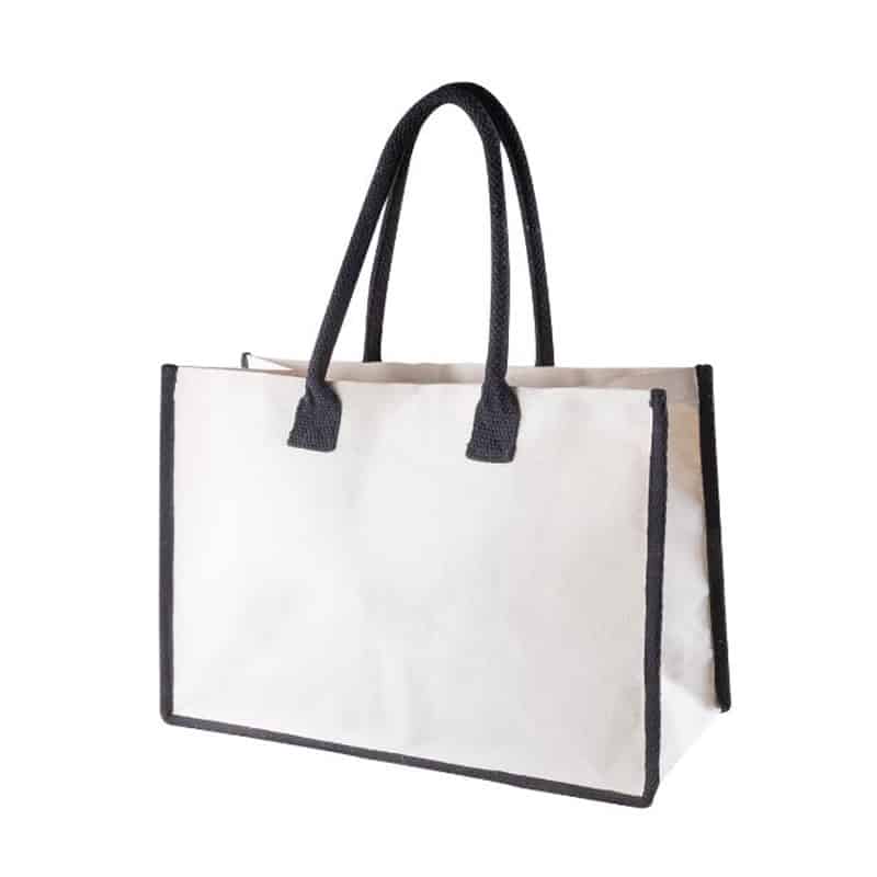 Lote De 10 Bolsas De Algodón Con Asas Largas - Ideales Para Compras, Regalos O Publicidad | Color Negro