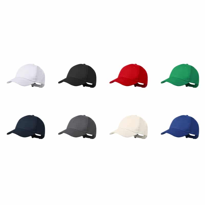 Gorra de 6 paneles algodón reciclado colores