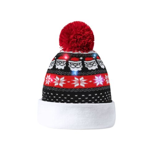 Gorro navideño con luz LED