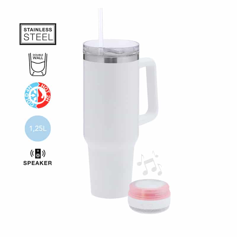 Taza térmica con Altavoz 1,25L