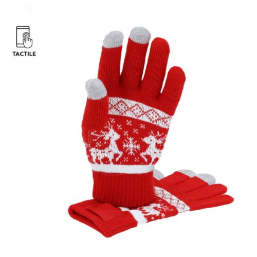 guantes con motivos navideños
