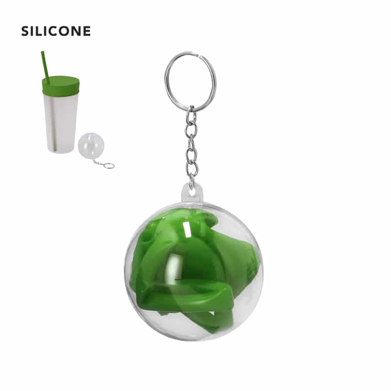Cubrevasos con pajita de silicona