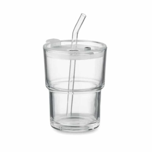 Vaso de cristal con tapa
