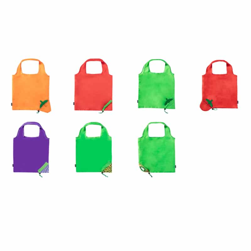 Bolsa plegable en RPET 190T con diseños de frutas_colores