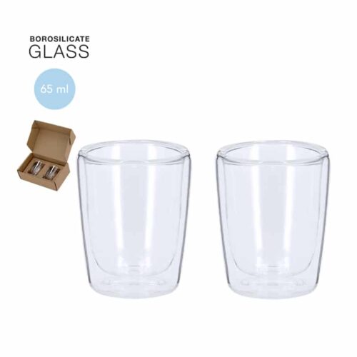 set de vasos de cristal de borosilicato de doble pared