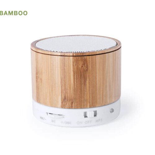 Altavoz con cuerpo en bambú con función radio FM