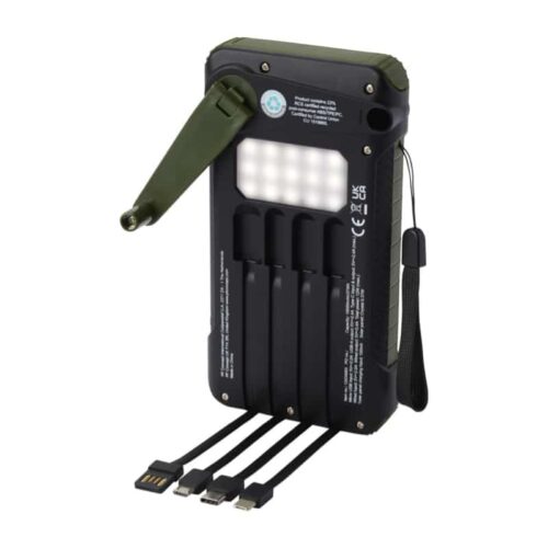 Batería externa de dinamo solar en plástico reciclado de 10 000 mAh