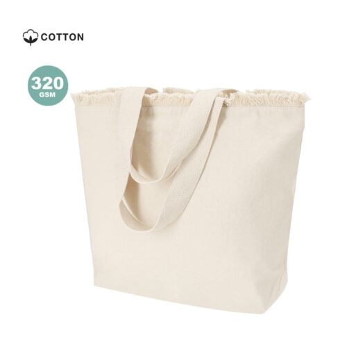 Bolsa con Flecos en Algodón 320 g:m² con Asas Largas