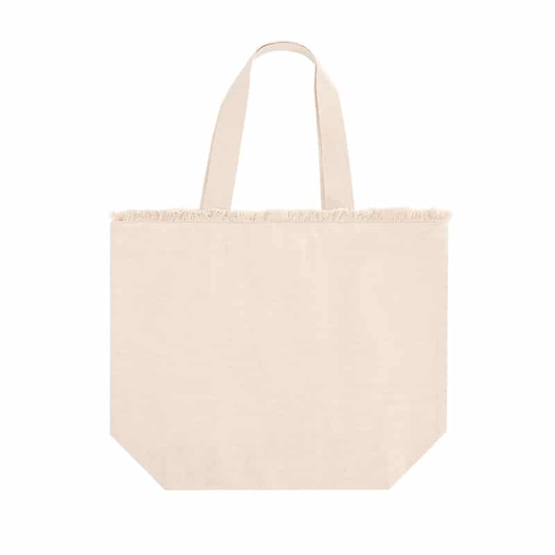 Bolsa con Flecos en Algodón 320 g:m² con Asas Largas_1