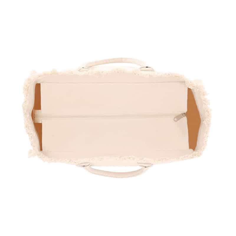 Bolsa con Flecos en Algodón 360 g:m² con Asas Cortas_2