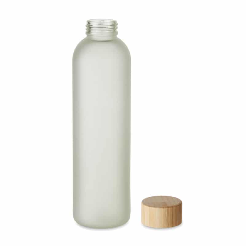 Botella de Vidrio para Sublimación con Tapa de Bambú 650ml_2