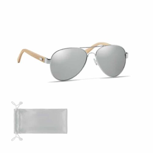 Gafas de Sol con Patillas de Bambú y Lentes Espejo