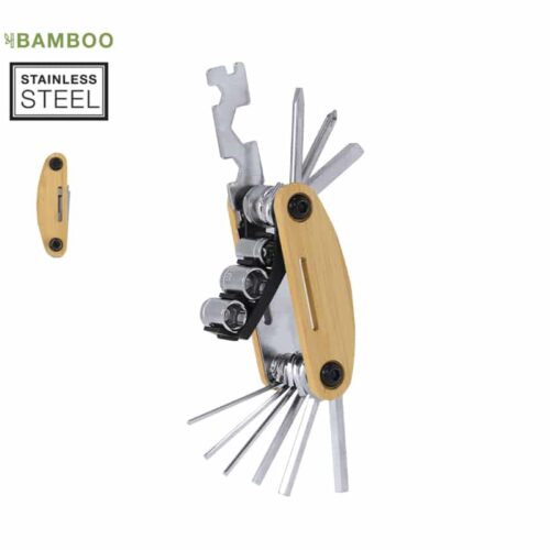 Multiherramienta con Cuerpo de Bambú y 15 Funciones