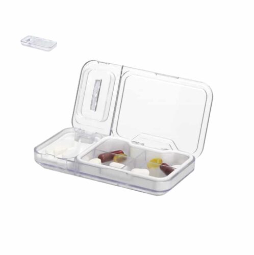 Pastillero con 4 Compartimentos y Cortador de Pastillas