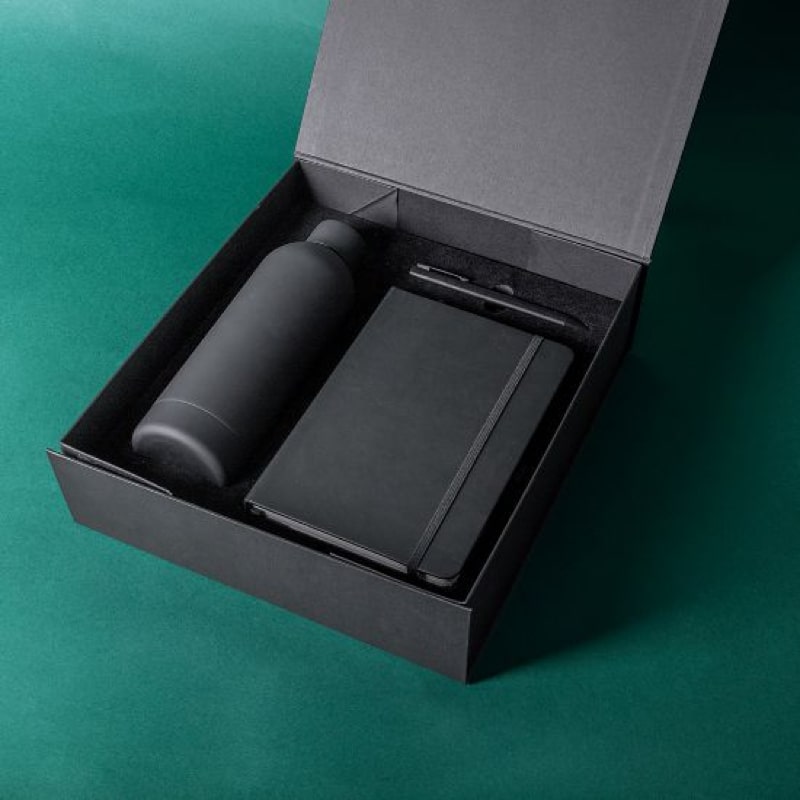 Kit Corporativo con Libreta PU, Botella 500 ml y Bolígrafo de Acero Inoxidable_1