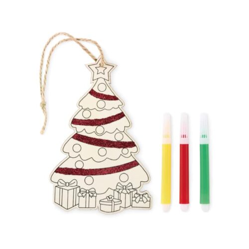 Adorno Navideño de Madera con Rotuladores para Colorear