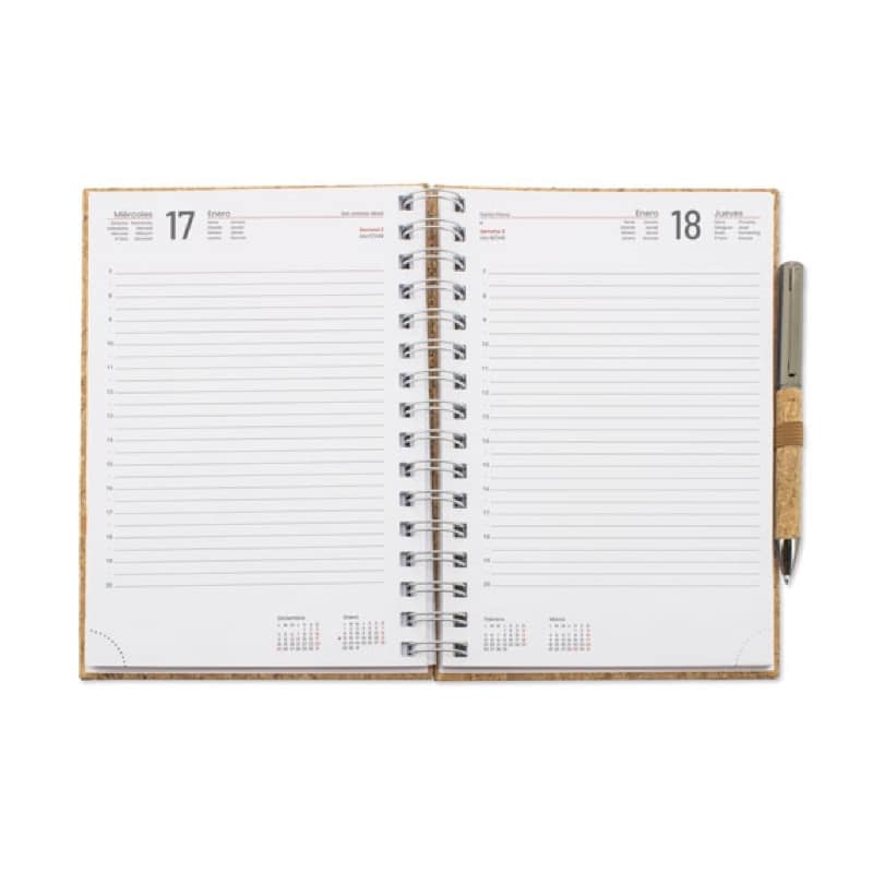 Agenda EcoCork A5 en Corcho con Espiral Metálica y 352 Hojas_1