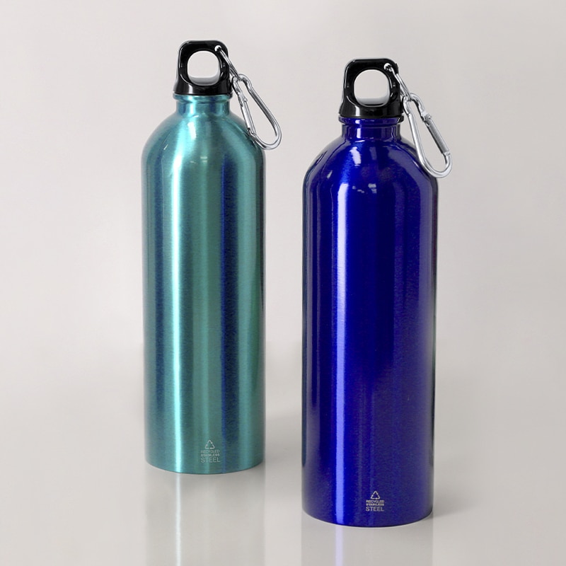 Bidón 800 ml en Acero Inoxidable Reciclado con Mosquetón Metálico_1