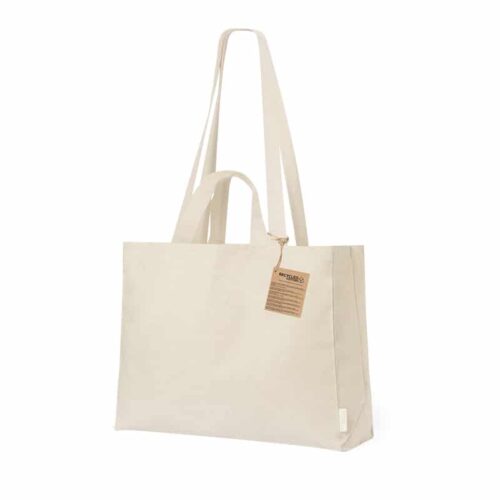 Bolsa Algodón Reciclado 150 g:m² con Asas Largas y Cortas_2