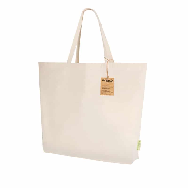 Bolsa Algodón Reciclado 220 g:m² con Fuelle y Asas Reforzadas