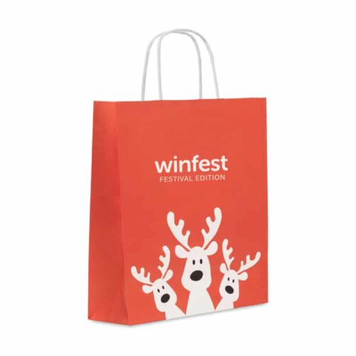Bolsa Mediana de Papel de Regalo Navidad Reciclado