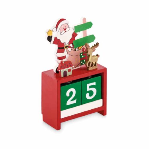 Calendario de Escritorio de Madera con Cuenta Atrás Navideña
