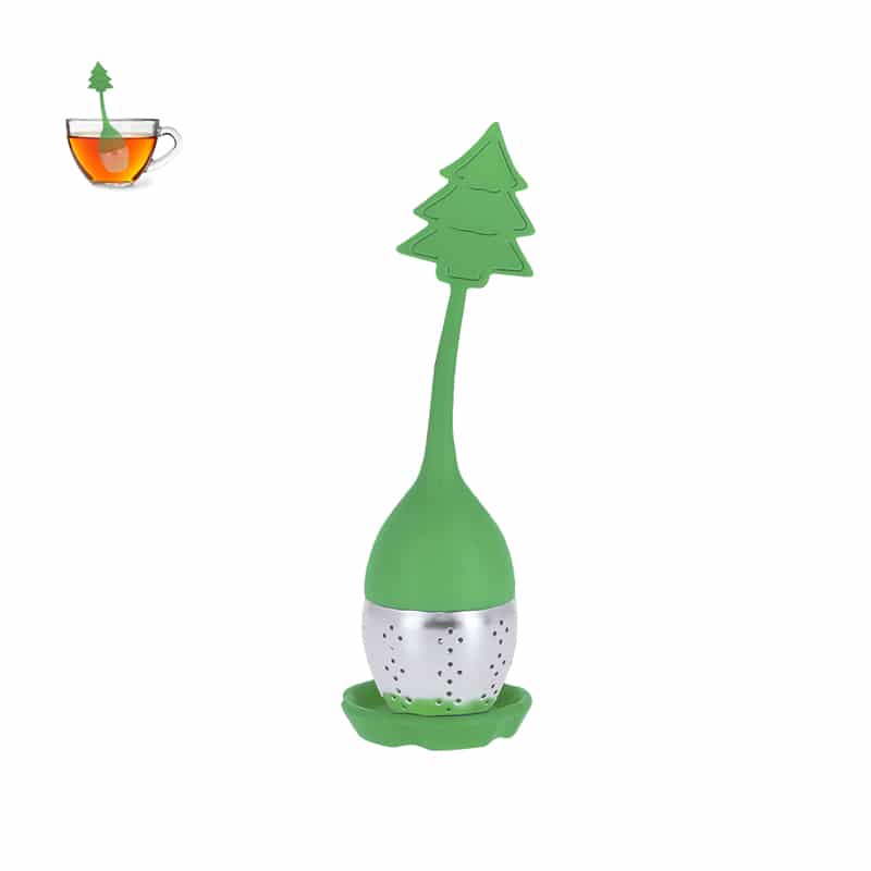Infusor de Té Navideño en Silicona y Acero Inoxidable