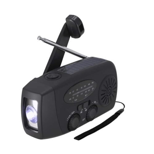 Radio Multifunción de Emergencia con Linterna LED, Carga Solar y Dinamo